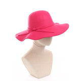 Damen Sonnenhut mit breiter Krempe und elastischem Riemen – Magenta