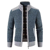Herren Langarm-Zip-Jacke mit Taschen – Blau
