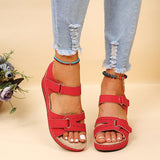 Damen Orthopädische Plateau Keilsandalen – Verstellbare Komfort Riemen – Rot
