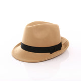 Damen Fedora-Hut mit Band – Beige