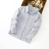 Damen Elegante gestreifte Bluse Drune – Dunkelgrau