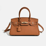 Jana | Damen Leder Schultertasche – Strukturierte Handtasche Rindsleder Crossbody für Büro 2026 – Braun