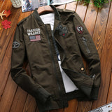 Herren Patchwork-Bomberjacke mit Ärmeltasche und geripptem Bündchen – Olivgrün 2502