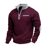 Ivervane - Weicher Half-Zip-Pullover – Weinrot
