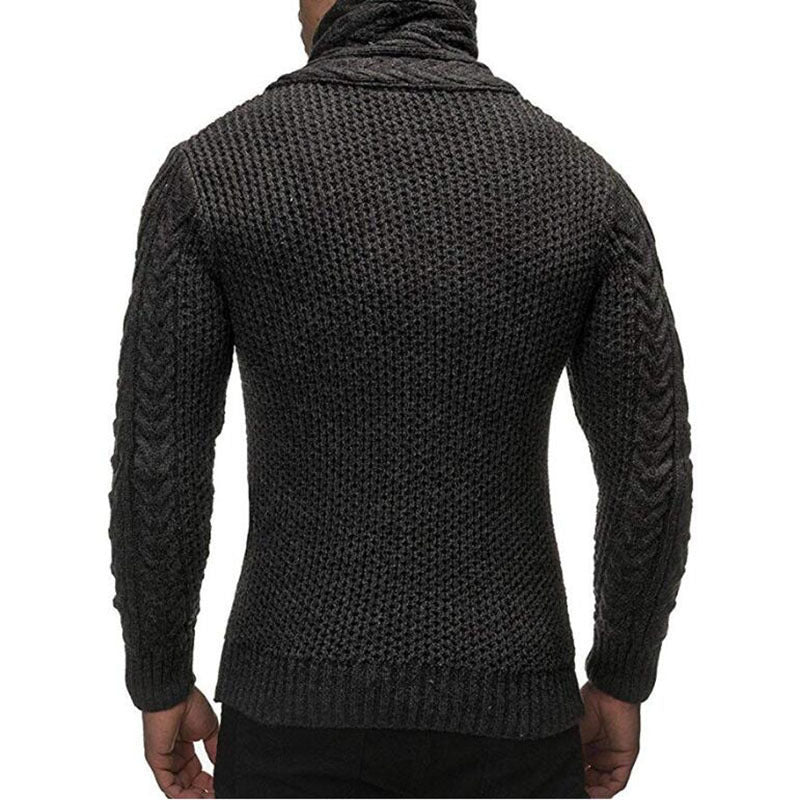 Herren Strapazierfähiger Strickpullover mit asymmetrischem Kragen Aliams