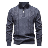 Herren Pullover mit Reißverschluss – Hellgrau