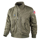 Herren Bomberjacke im Pilotendesign mit Multifunktionstaschen – Khaki