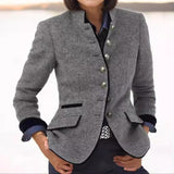 LUCIE™ / ELEGANTE STRUKTURIERTE STRICKJACKE – Grau