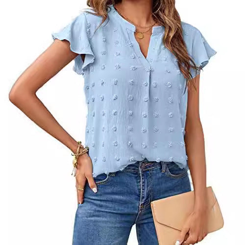 Amelina® | Ärmellose Damenbluse mit V-Ausschnitt