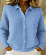 AVORA | KLASSISCHE, WEICHE STRICKJACKE – Hellblau