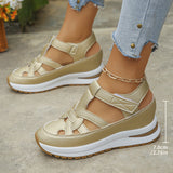 Alysson | Modische Orthopädische Klettsandalen – Gold