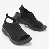 Orthopädische Sandalen für Damen mit breiter Passform – Schwarz