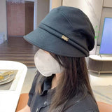 Damen Newsboy Cap – Schwarz
