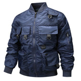 Herren Bomberjacke mit modularen Taschen und D-Ring-Details – Dunkelblau