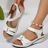 Damen Orthopädische Plateau Keilsandalen – Verstellbare Komfort Riemen – Weiß