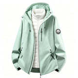 Damen Softshell-Outdoorjacke mit abnehmbarer Innenjacke – Salznebelgrün