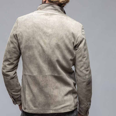 Herren lässige Wildlederjacke mit praktischen Pattentaschen Aliams