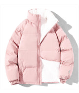 Damen gesteppte Thermo-Bomberjacke mit Teddyfutter und hohem Stehkragen – Rosa