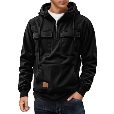 Herren Fleece-Hoodie mit praktischen Taschen Aliams