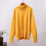 Emma | Damen Lässiger Warmer Strickpullover mit geripptem Saum – Gelb