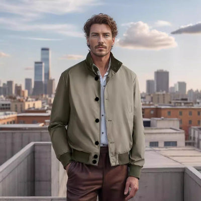 Herren moderne Utilityjacke mit praktischen Taschen und elastischem Bund Aliams