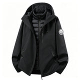 Damen Softshell-Outdoorjacke mit abnehmbarer Innenjacke – Schwarz