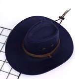 Damen Cowboyhut mit Kordelzug für Outdoor-Aktivitäten – Dunkelblau