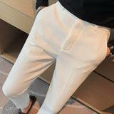 Emil | Herren Frühlings Strukturierte Slim-Fit Freizeithose – Weiß