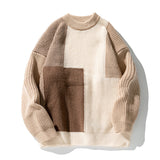 Pullover mit Rundhalsausschnitt und Farbblockdesign – Khaki