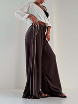 Damen Weit Geschnittene Sporthose – Lockerer Schnitt Mit Seitentaschen – Kaffee