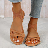 Damen Elegante Riemchensandalen – Vielseitige Komfort Fußbett Schuhe – Braun