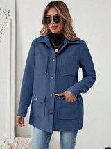 Damen Utility-Jacke mit praktischen Taschen – Blau