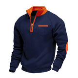 Ivervane - Weicher Half-Zip-Pullover – Marineblau