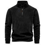 Bruno | Herren Klassisches Sweatshirt mit Viertelreißverschluss am Kragen – Schwarz