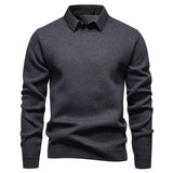 Herren Feinstrickpullover Mit Modernem Kragen – Stilvoller Freizeit Pullover – Grau