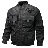 Herren Bomberjacke mit modularen Taschen und D-Ring-Details – Schwarz