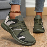 Damen Sportliche Sneaker Mit Belüftetem Obermaterial – Gepolsterter Komfortschuh – Tarnfarben