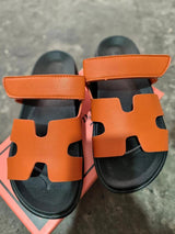 Damen Kunstleder Sandalen Mit Verstellbaren Riemen – Bequeme Sommerschuhe – Orange