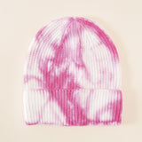 Damen Beanie-Mütze mit Batikdesign – Magenta