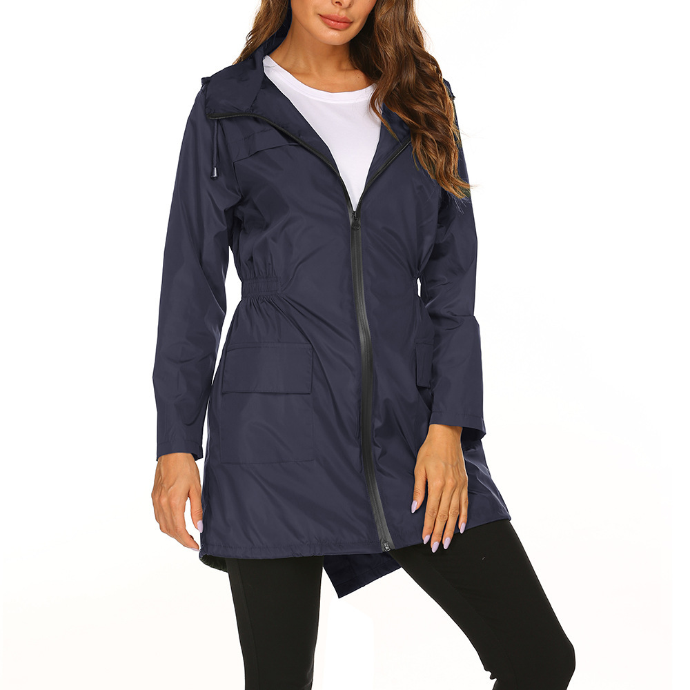 Damen Regenjacke mit Kapuze | Lang
