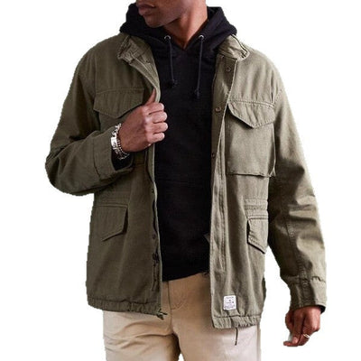 Herren funktionale Utility-Jacke mit mehreren Taschen und modernem Schnitt Aliams