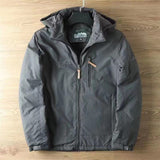 Herren wasserabweisende Allwetter-Trekkingjacke mit Kapuze – Grau