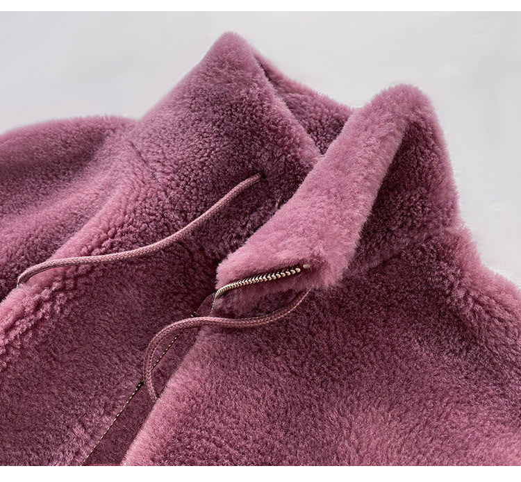 Plüschiger Fleece-Pullover mit hohem Kragen für Damen