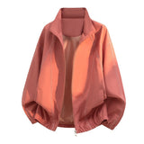 Herren Oversize-Leichtblouson mit Stehkragen und elastischem Saum – Rosa