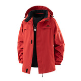 Damen Jacke mit Kapuze, Kordelzug und Taschen – Rot
