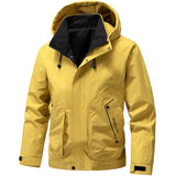 Herren Langarm-Hoodie-Jacke mit Taschen – Ingwer