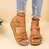 Damen Orthopädische Plateau Keilsandalen – Verstellbare Komfort Riemen – Braun