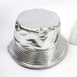 Damen Regen-Bucket Hat mit breiter Krempe und wasserdichter Beschichtung – Silber