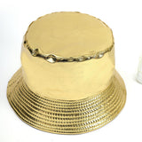 Damen Regen-Bucket Hat mit breiter Krempe und wasserdichter Beschichtung – Gold