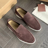 Herren Klassische Braune Wildleder Loafer Slip-On – Elegante Freizeitschuhe – Dunkelbraun